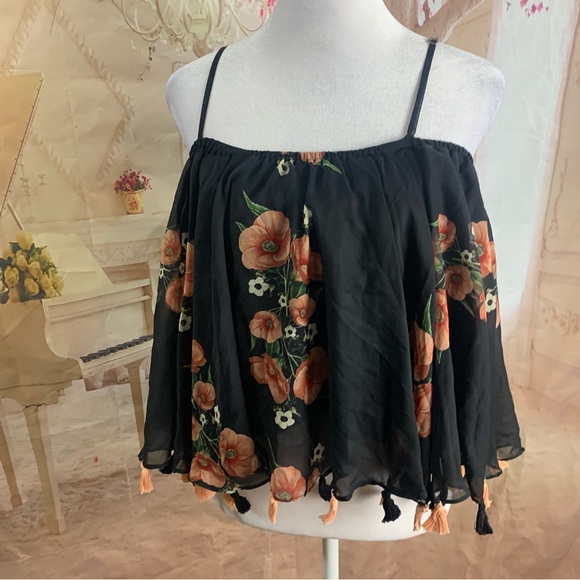 NEW Carolina K Off Shoulder Floral Tank Blouse - Picture 5 of 9